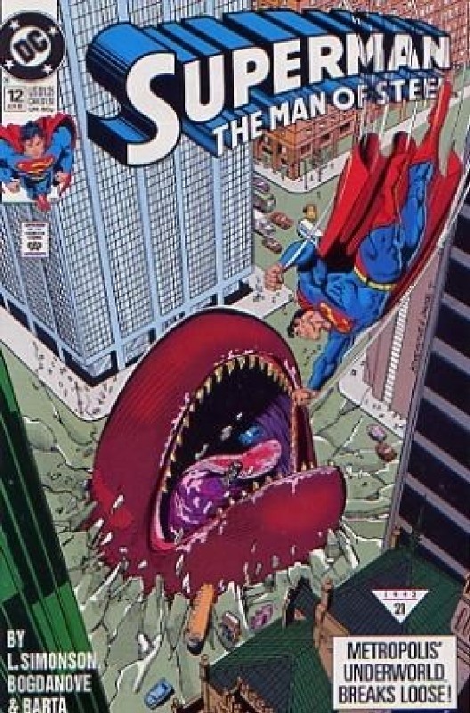 Cover of Superman: Man of Steel (Vol 1) #12. One of 250,000 Vintage American Comics on sale from Krypton!