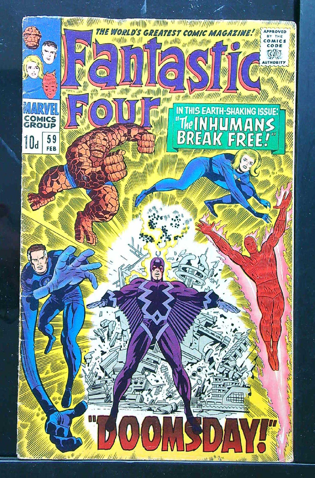 ACTUAL SCAN OF COMIC!<br> Cover of Fantastic Four (Vol 1) #59. One of 250,000 Vintage American Comics on sale from Krypton!