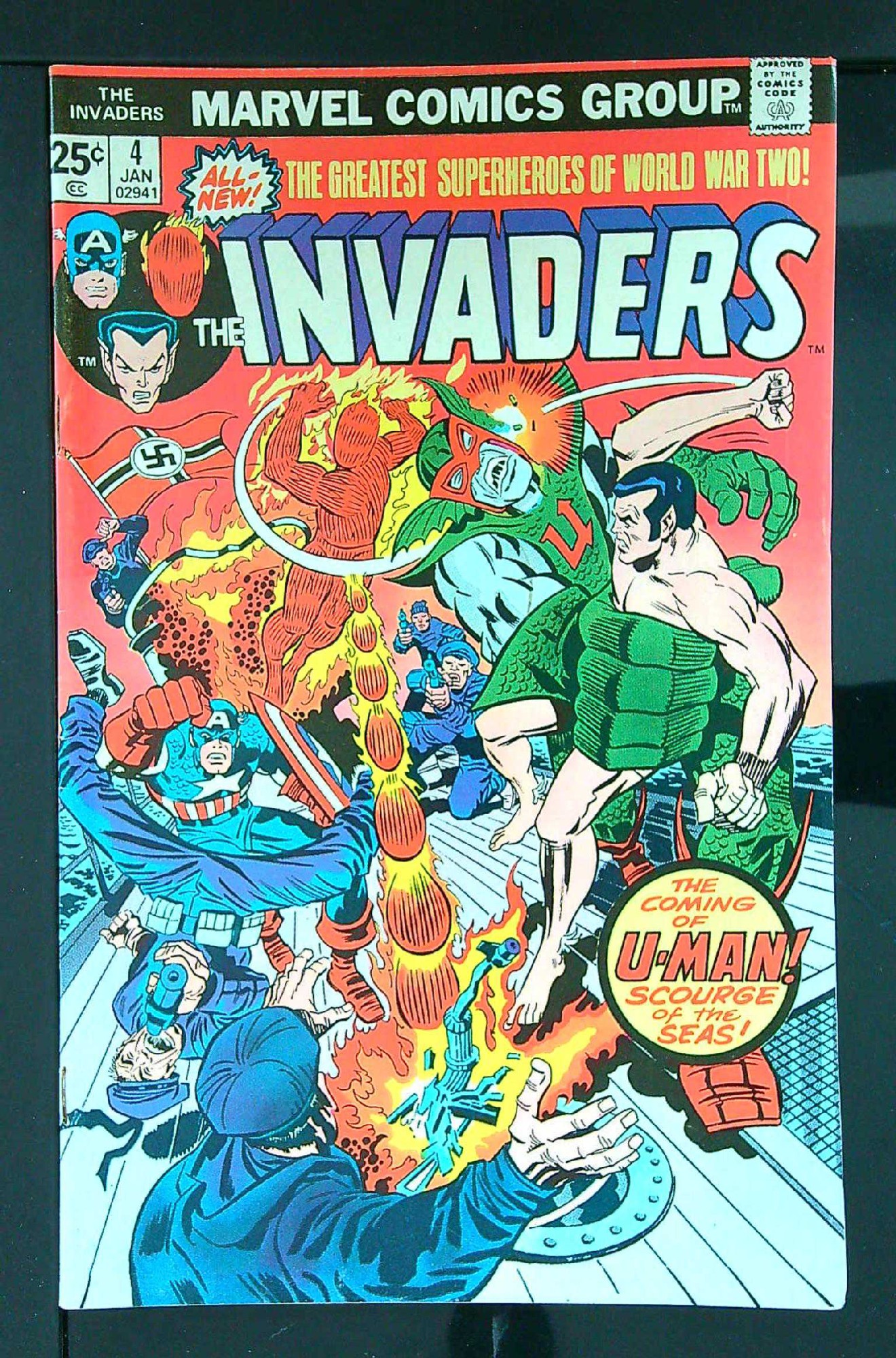 ACTUAL SCAN OF COMIC!<br> Cover of Invaders (Vol 1) #4. One of 250,000 Vintage American Comics on sale from Krypton!