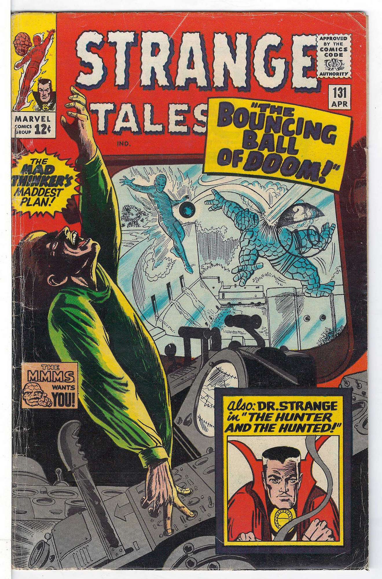ACTUAL SCAN OF COMIC!<br>Stamp on Cover -See Scan Cover of Strange Tales (Vol 1) #131. One of 250,000 Vintage American Comics on sale from Krypton!