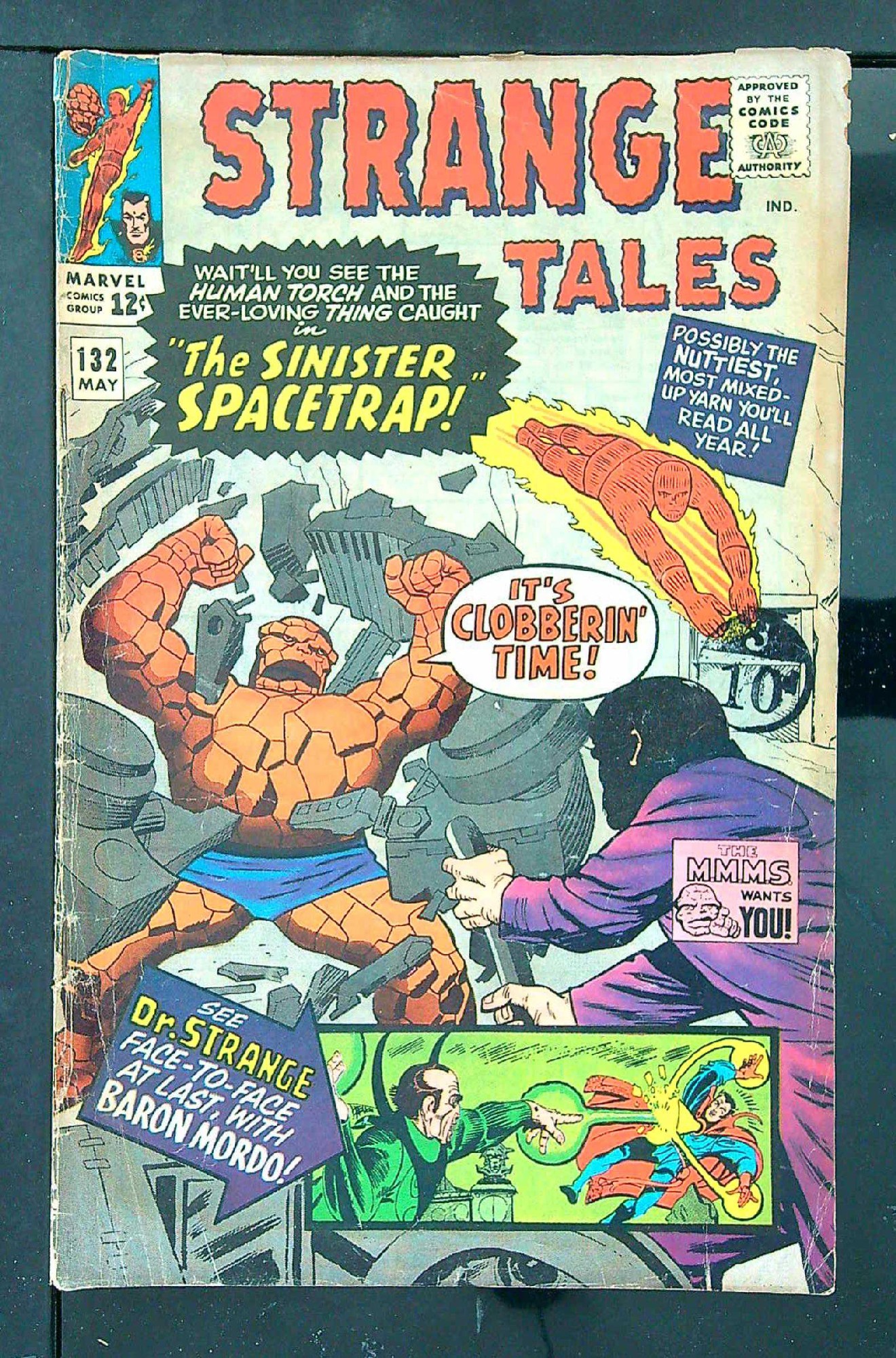 ACTUAL SCAN OF COMIC!<br>Distribution Stamp on Cover - See Scan Cover of Strange Tales (Vol 1) #132. One of 250,000 Vintage American Comics on sale from Krypton!