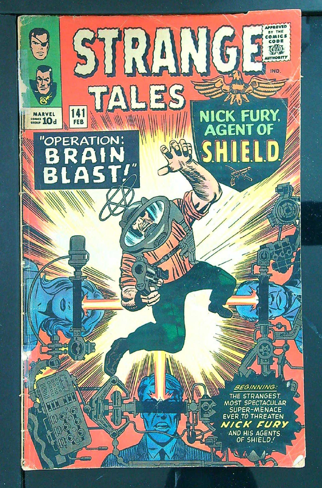 ACTUAL SCAN OF COMIC!<br>Tape on Spine - See Scan Cover of Strange Tales (Vol 1) #141. One of 250,000 Vintage American Comics on sale from Krypton!