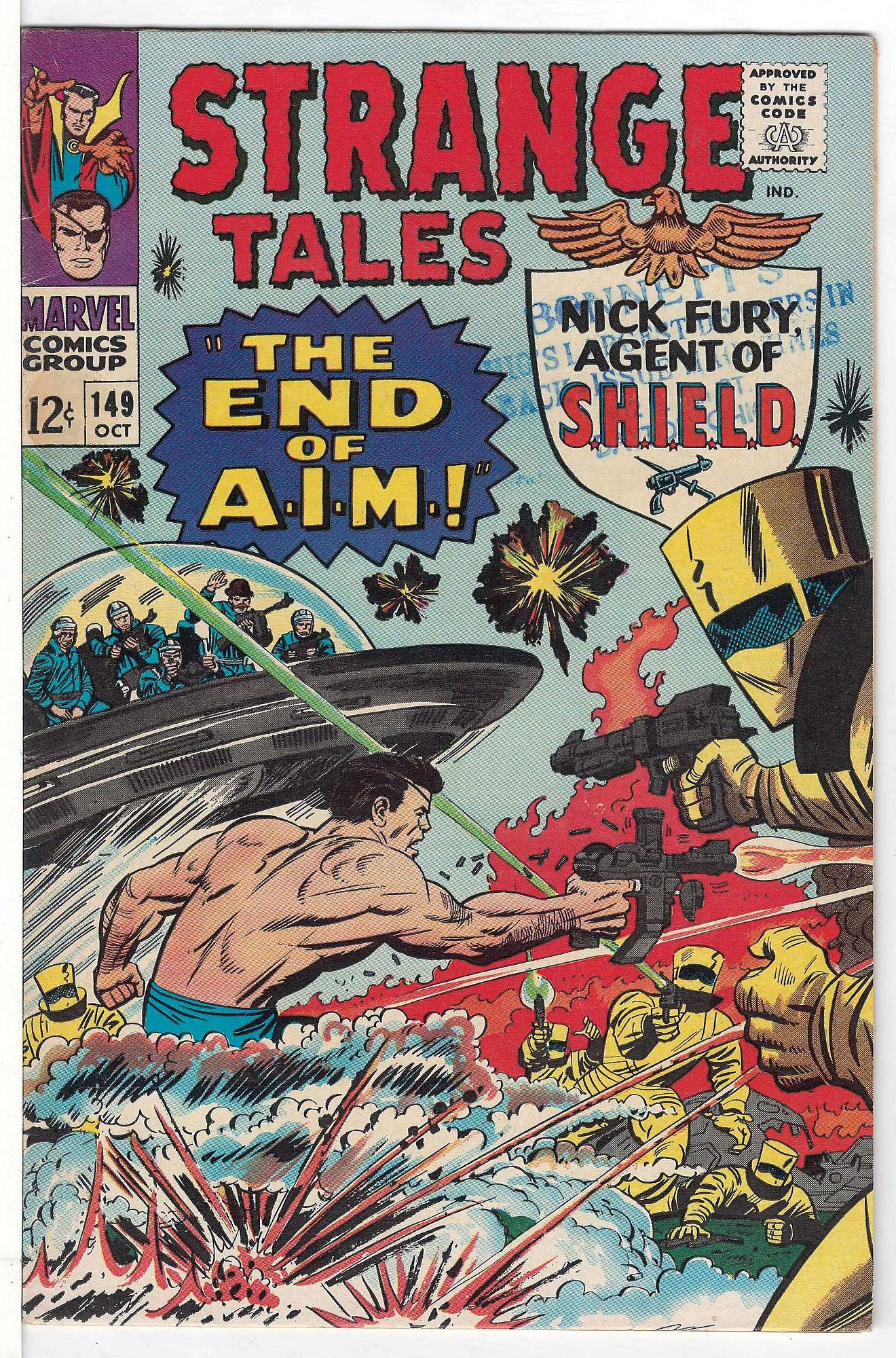 ACTUAL SCAN OF COMIC!<br>Large Stamp on Cover - See Scan Cover of Strange Tales (Vol 1) #149. One of 250,000 Vintage American Comics on sale from Krypton!