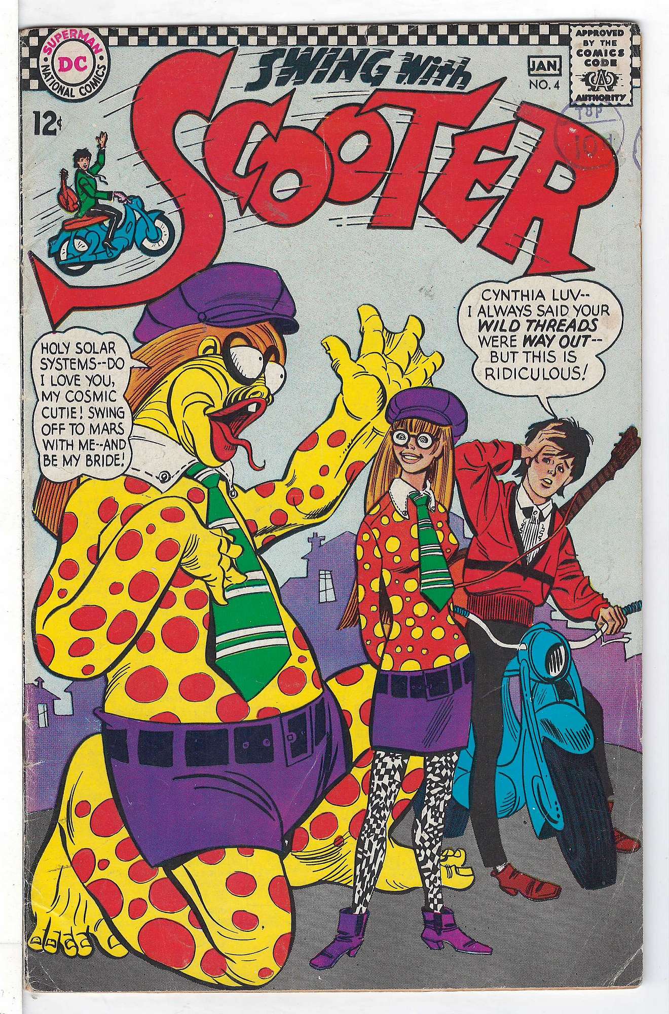 ACTUAL SCAN OF COMIC!<br>Stamp on Cover - See Scan Cover of Scooter - Swing With (Vol 1) #4. One of 250,000 Vintage American Comics on sale from Krypton!