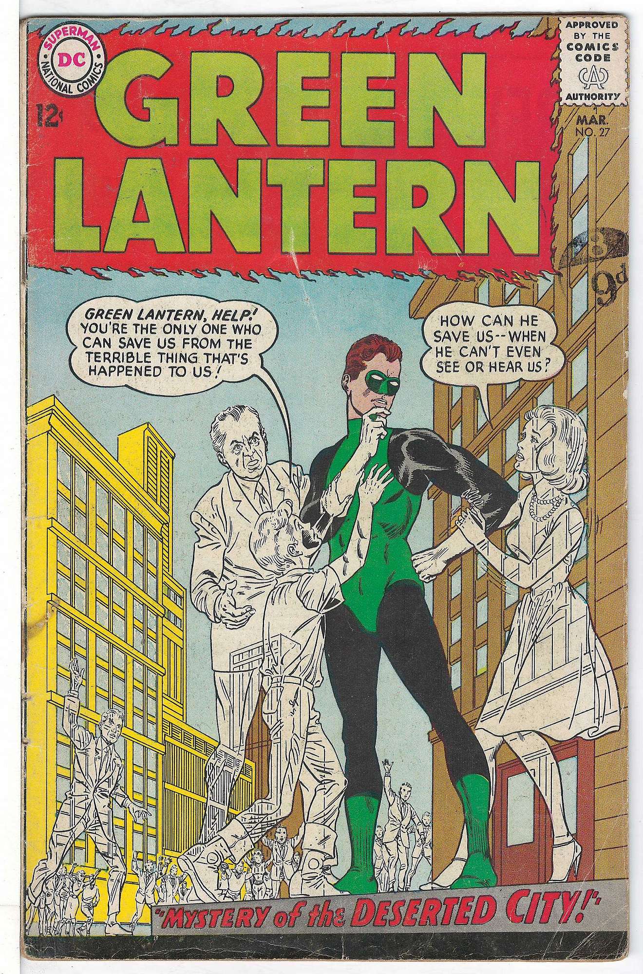 ACTUAL SCAN OF COMIC!<br>Stamp on Cover - See Scan Cover of Green Lantern (Vol 2) #27. One of 250,000 Vintage American Comics on sale from Krypton!