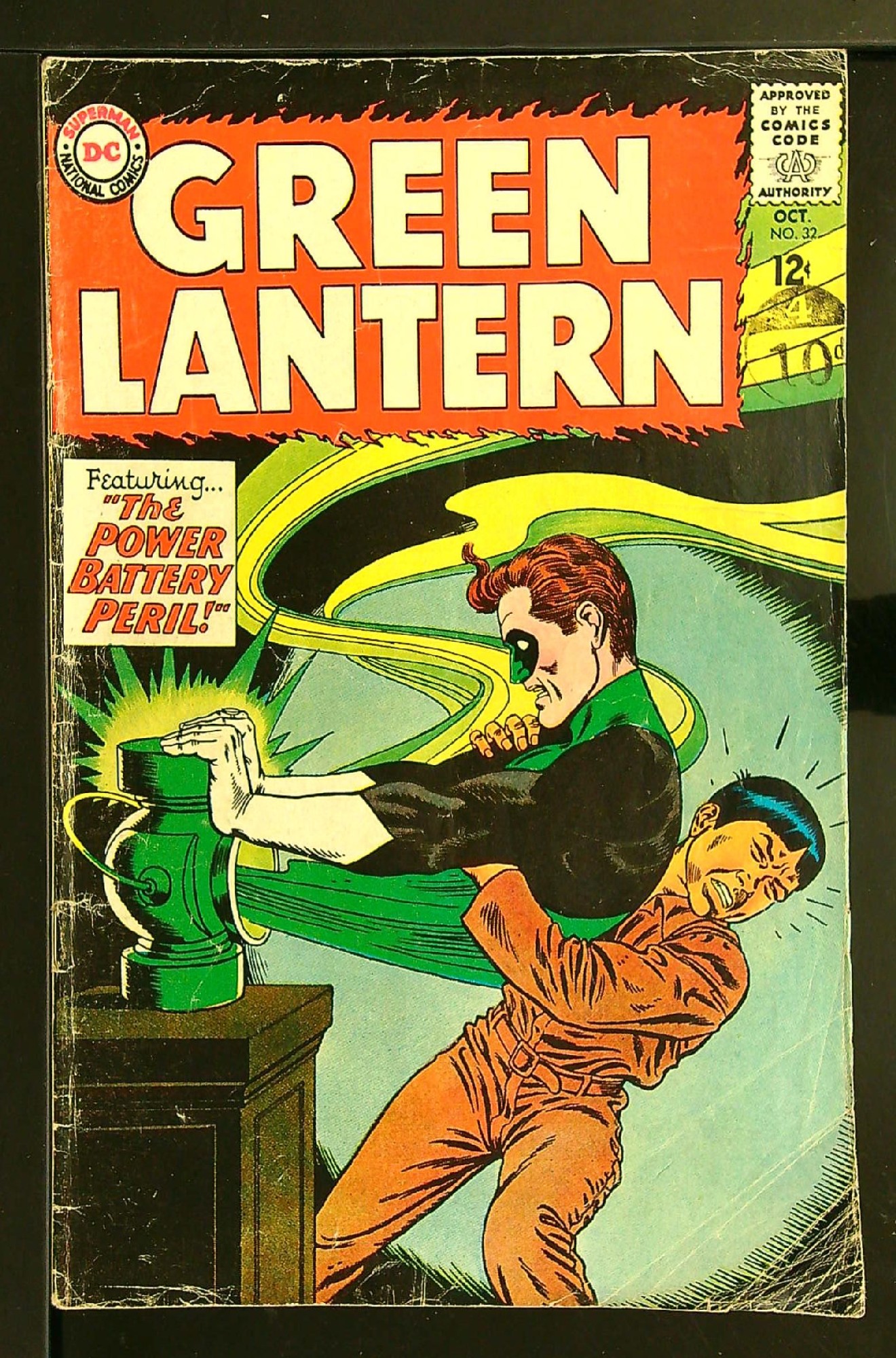 ACTUAL SCAN OF COMIC!<br>Distribution Stamp on Cover - See Scan Cover of Green Lantern (Vol 2) #32. One of 250,000 Vintage American Comics on sale from Krypton!