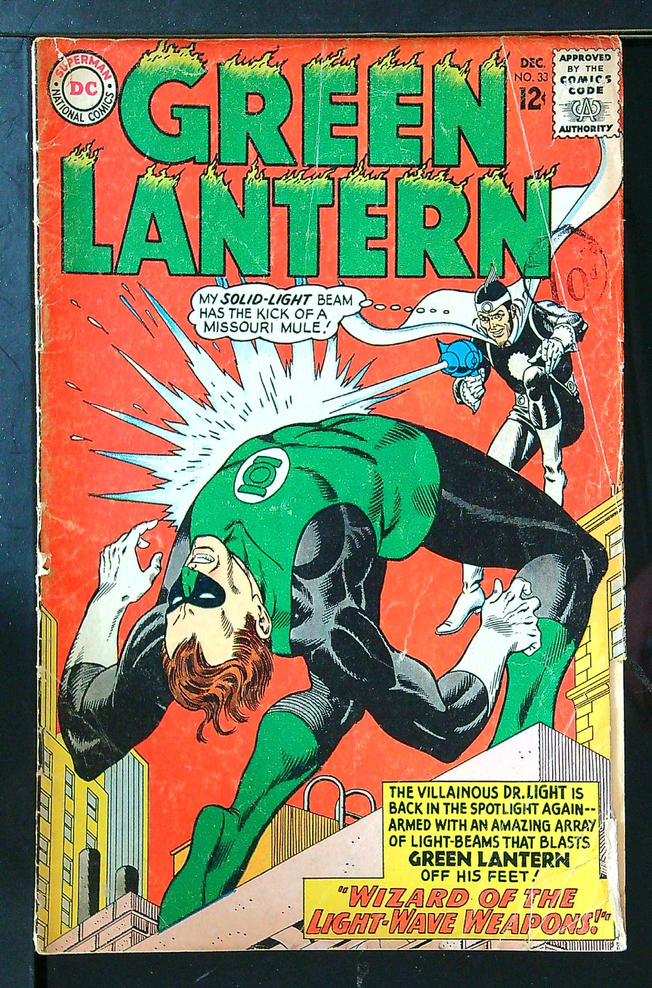 ACTUAL SCAN OF COMIC!<br>Stamp on Cover - See Scan Cover of Green Lantern (Vol 2) #33. One of 250,000 Vintage American Comics on sale from Krypton!