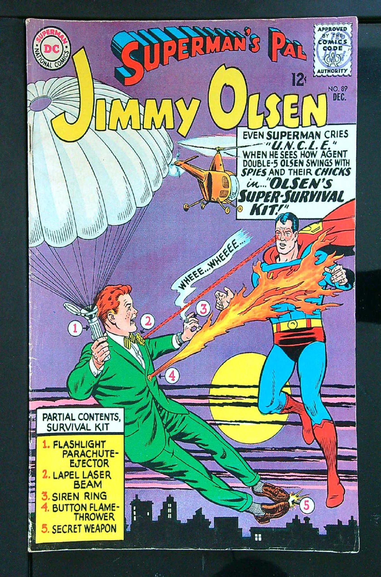 ACTUAL SCAN OF COMIC!<br>Distribution Stamp on Cover - See Scan Cover of Jimmy Olsen (Vol 1) Supermans Pal #89. One of 250,000 Vintage American Comics on sale from Krypton!