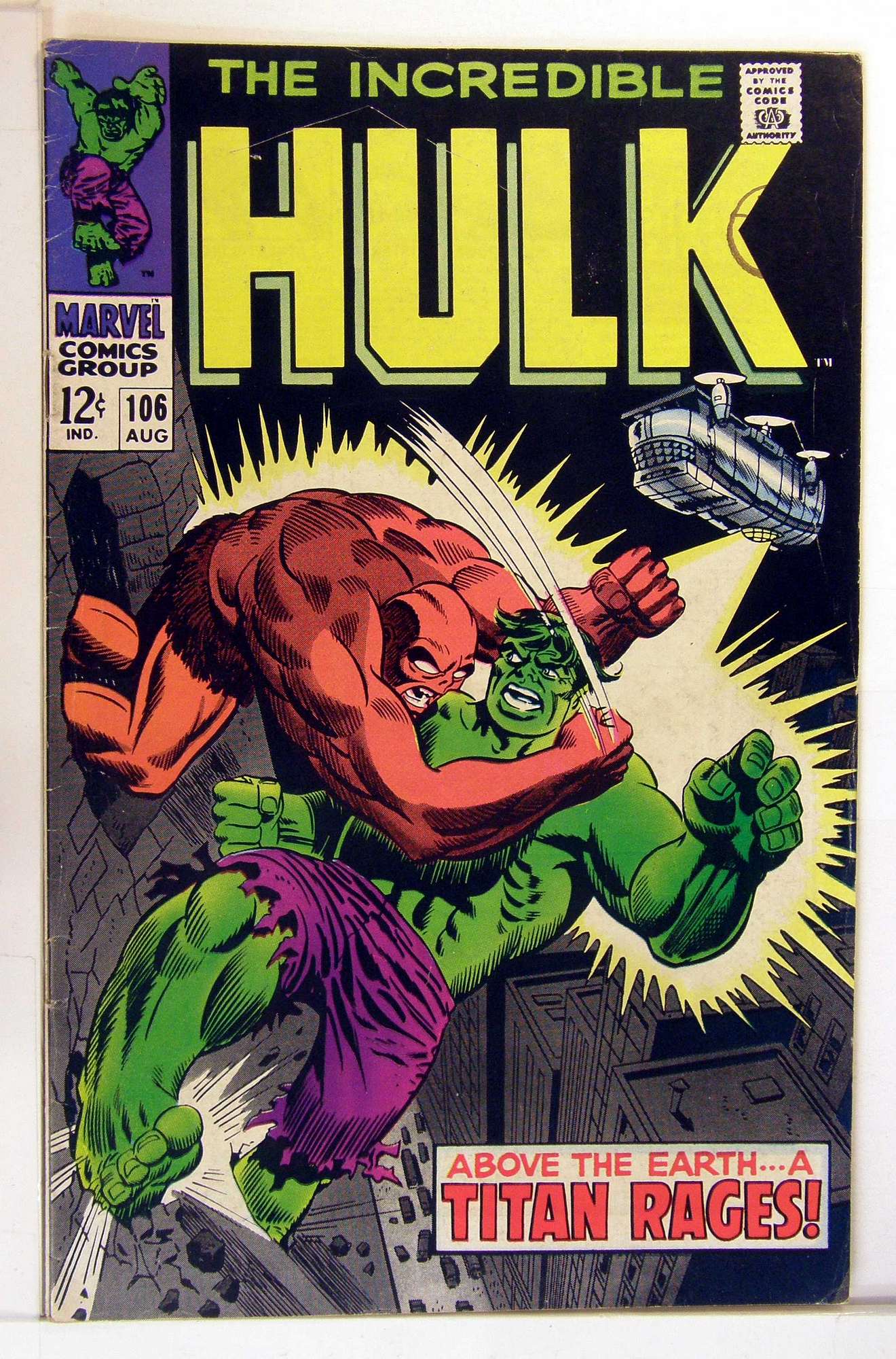 ACTUAL SCAN OF COMIC!<br> Cover of Incredible Hulk (Vol 2) #106. One of 250,000 Vintage American Comics on sale from Krypton!