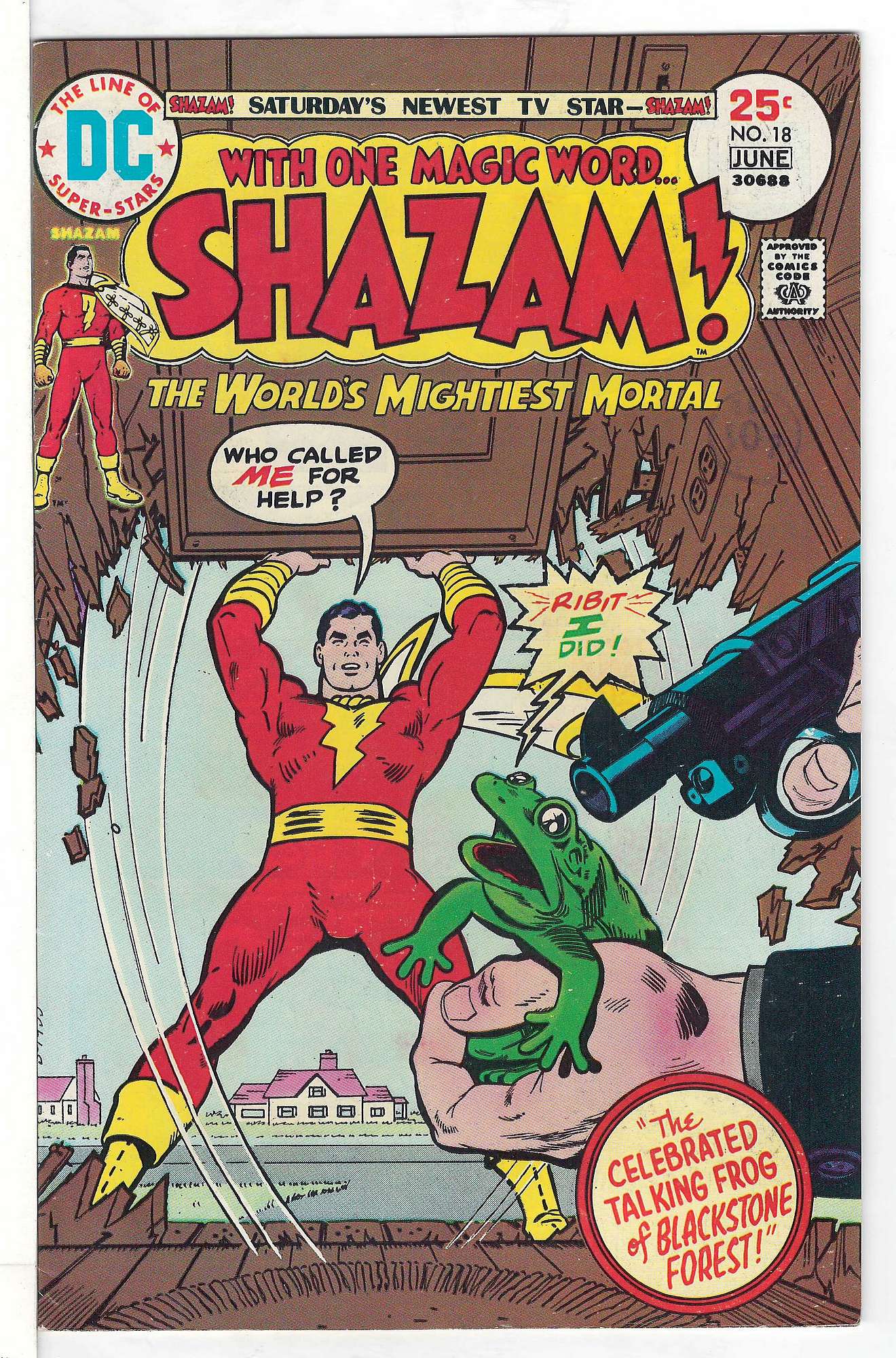 ACTUAL SCAN OF COMIC!<br>Distribution Stamp on Cover - See Scan Cover of Shazam! (Vol 1) #18. One of 250,000 Vintage American Comics on sale from Krypton!
