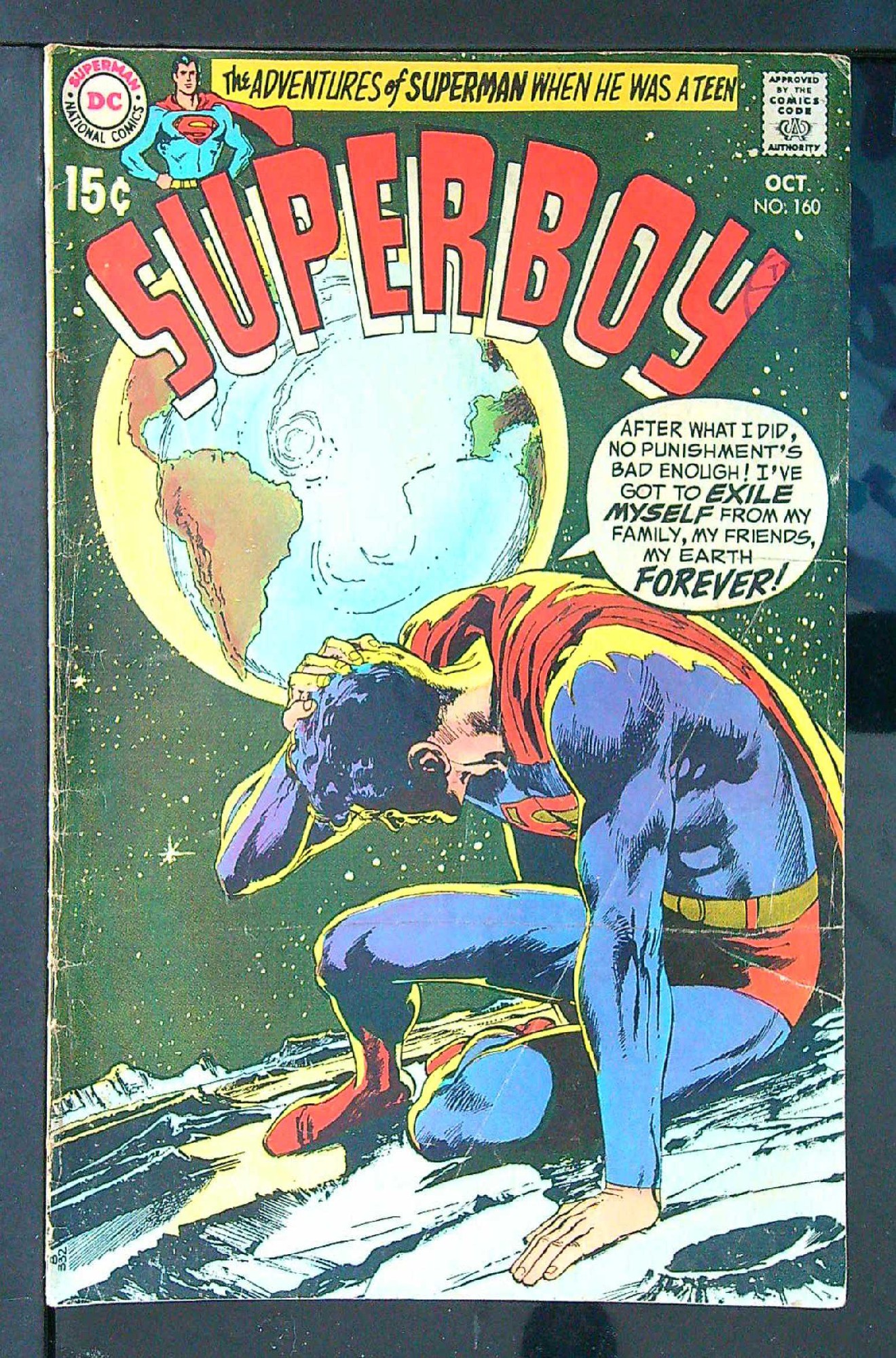 ACTUAL SCAN OF COMIC!<br>Distribution Stamp on Cover - See Scan Cover of Superboy (Vol 1) #160. One of 250,000 Vintage American Comics on sale from Krypton!
