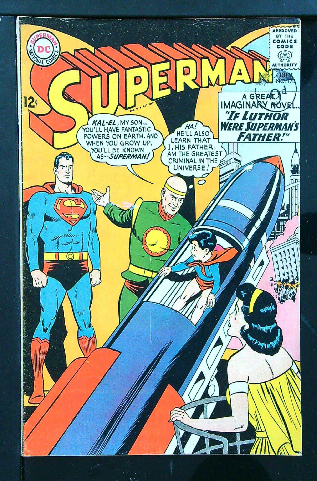 ACTUAL SCAN OF COMIC!<br>Distribution Stamp on Cover - See Scan Cover of Superman (Vol 1) #170. One of 250,000 Vintage American Comics on sale from Krypton!