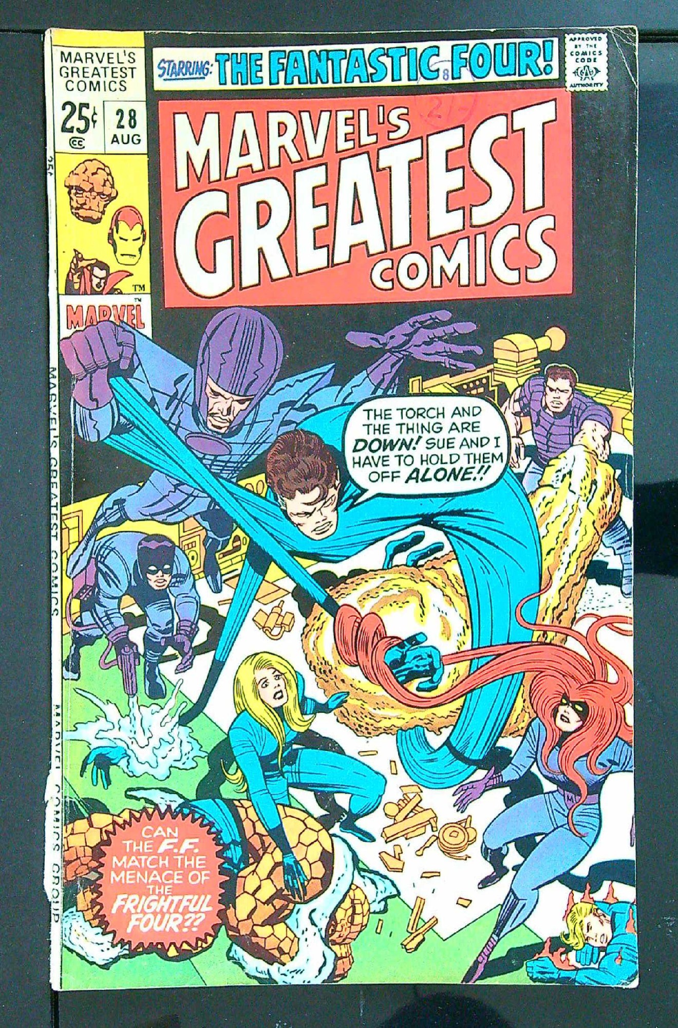 ACTUAL SCAN OF COMIC!<br>Distribution Stamp on Cover - See Scan Cover of Marvels Greatest Comics (Vol 1) #28. One of 250,000 Vintage American Comics on sale from Krypton!