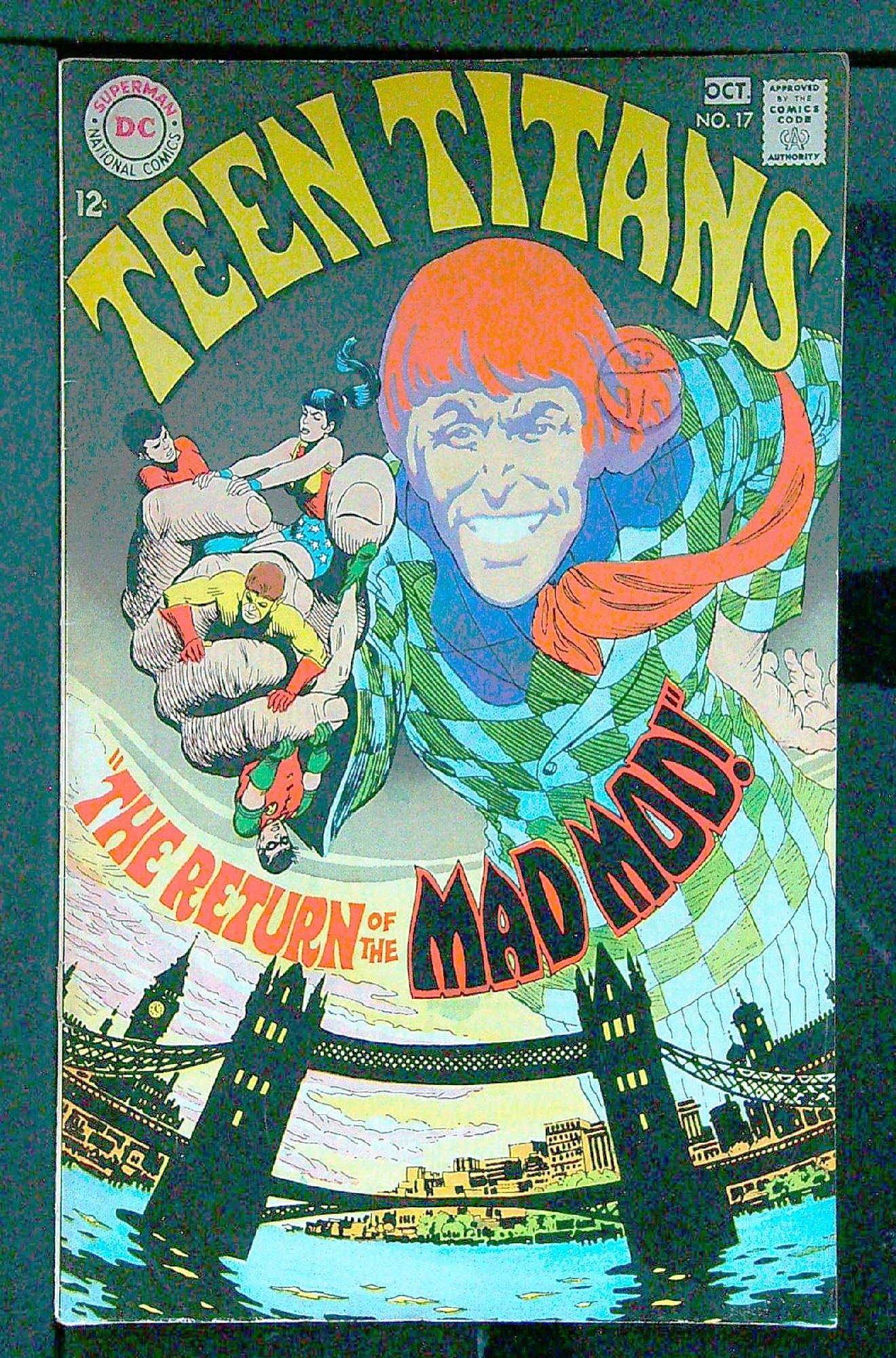 ACTUAL SCAN OF COMIC!<br>Distribution Stamp on Cover - Seer Scan Cover of Teen Titans (Vol 1) #17. One of 250,000 Vintage American Comics on sale from Krypton!