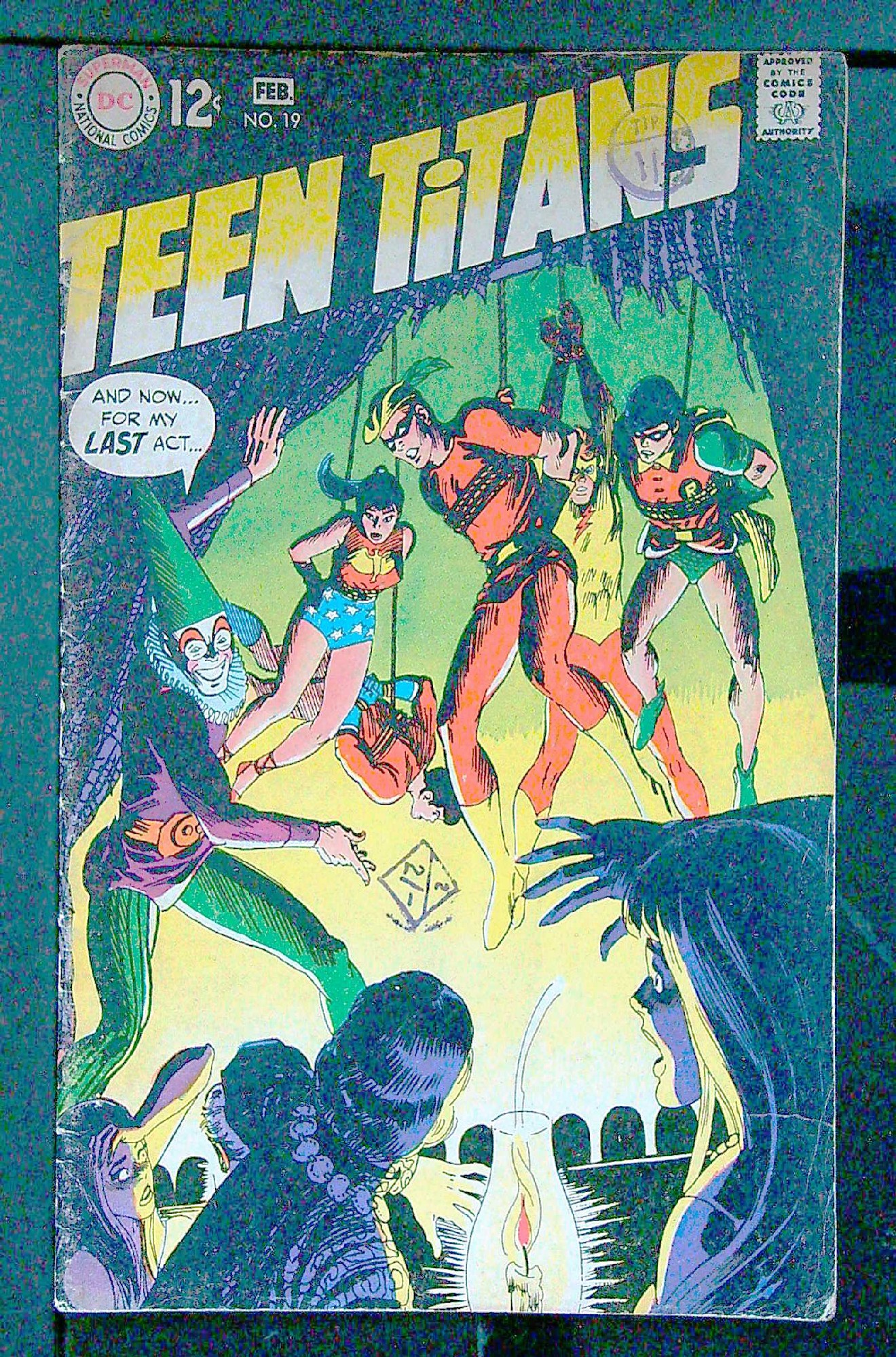 ACTUAL SCAN OF COMIC!<br>Distribution Stamp on Cover - Seer Scan Cover of Teen Titans (Vol 1) #19. One of 250,000 Vintage American Comics on sale from Krypton!