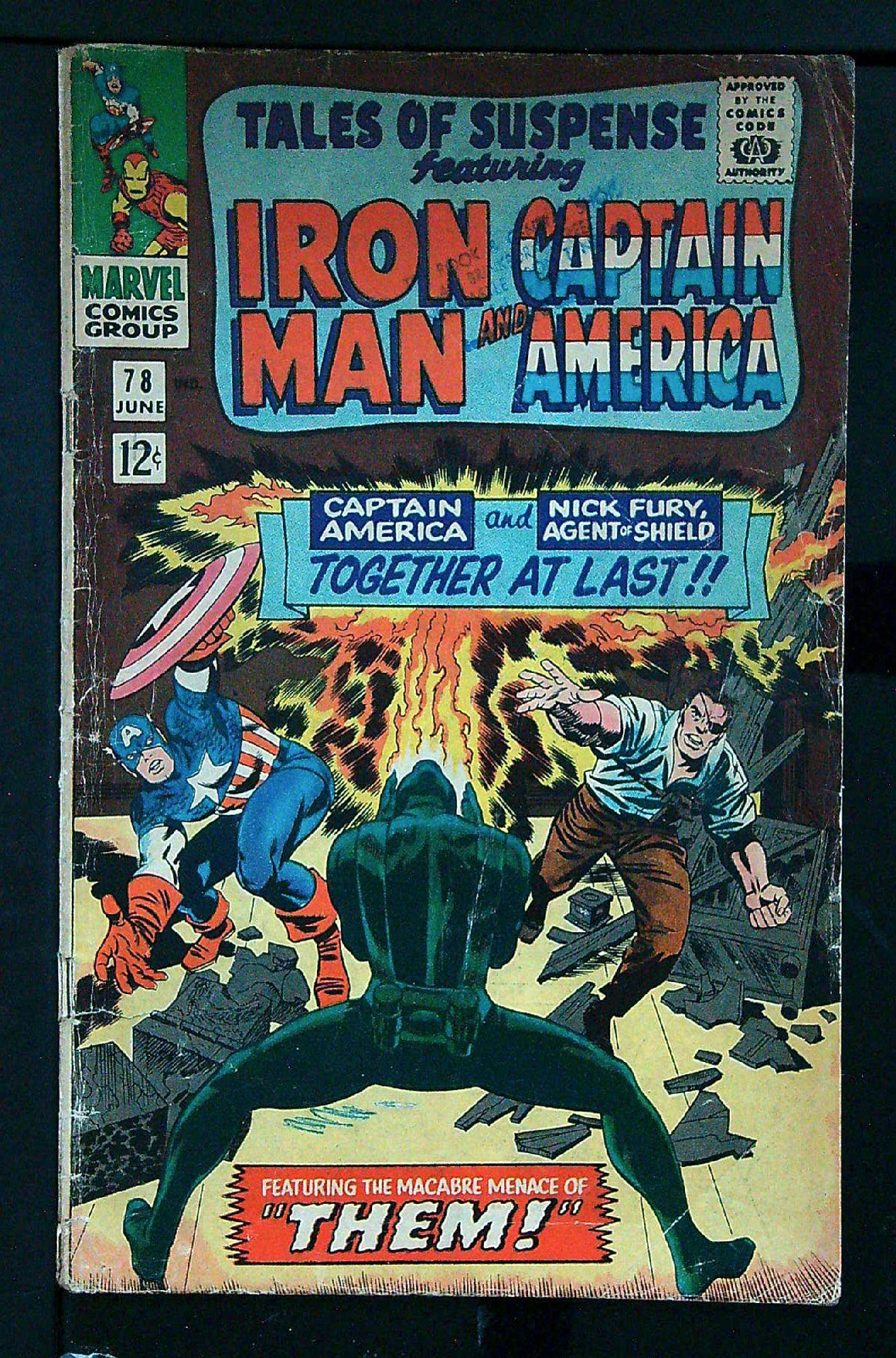 ACTUAL SCAN OF COMIC!<br>Distribution Stamp & Pen on Cover - See Scan Cover of Tales of Suspense (Vol 1) #78. One of 250,000 Vintage American Comics on sale from Krypton!