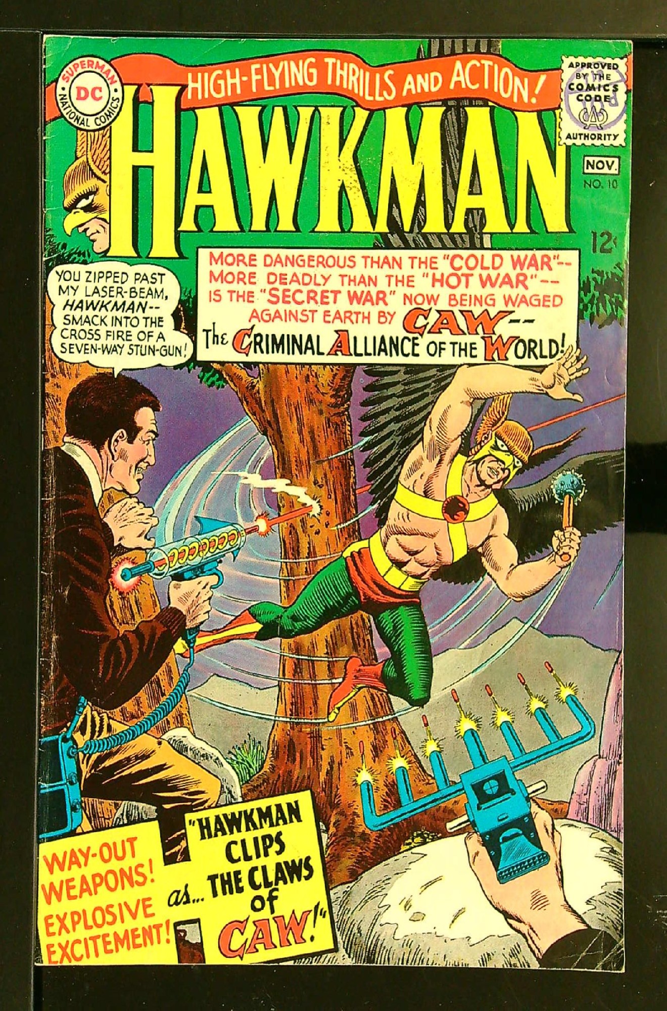 ACTUAL SCAN OF COMIC!<br>Distribution Stamp on Cover - See Scan Cover of Hawkman (Vol 1) #10. One of 250,000 Vintage American Comics on sale from Krypton!