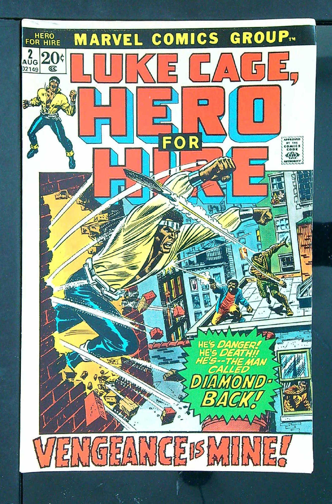 ACTUAL SCAN OF COMIC!<br> Cover of Hero For Hire (Vol 1) Luke Cage #2. One of 250,000 Vintage American Comics on sale from Krypton!