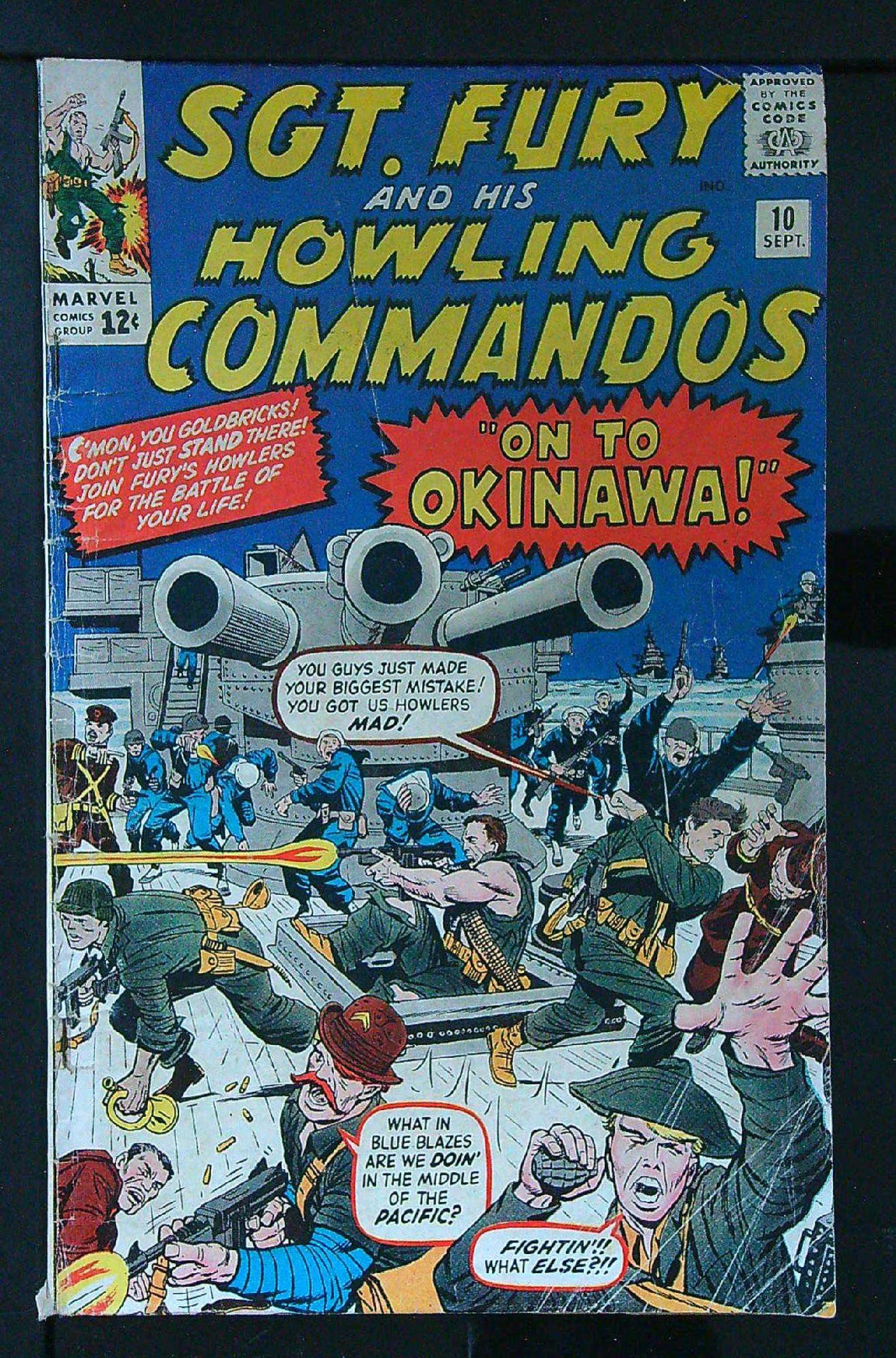 1st appearance Captain Savage<br>ACTUAL SCAN OF COMIC!<br> Cover of Sgt. Fury & His Howling Commandos #10. One of 250,000 Vintage American Comics on sale from Krypton!