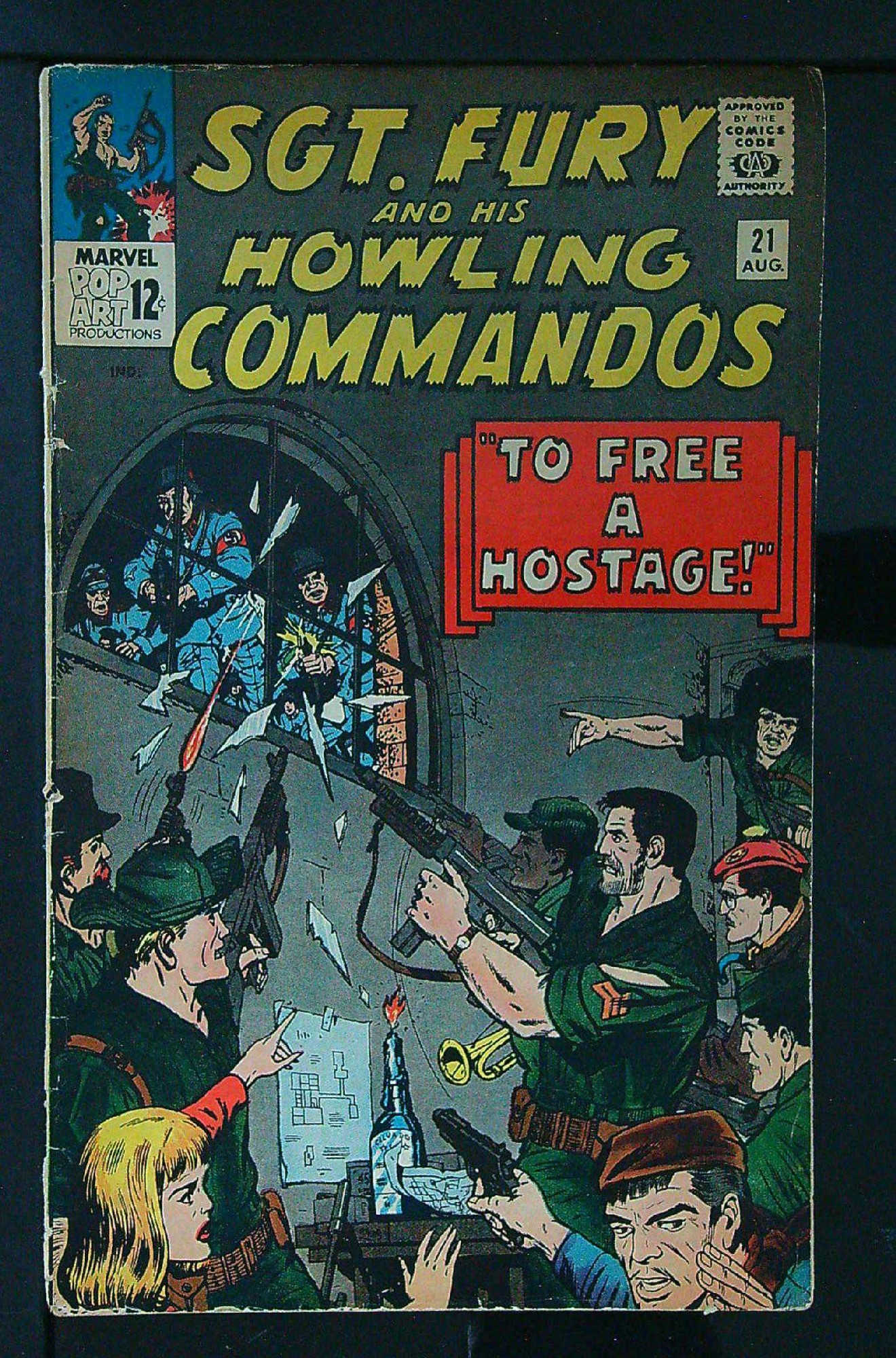 ACTUAL SCAN OF COMIC!<br> Cover of Sgt. Fury & His Howling Commandos #21. One of 250,000 Vintage American Comics on sale from Krypton!