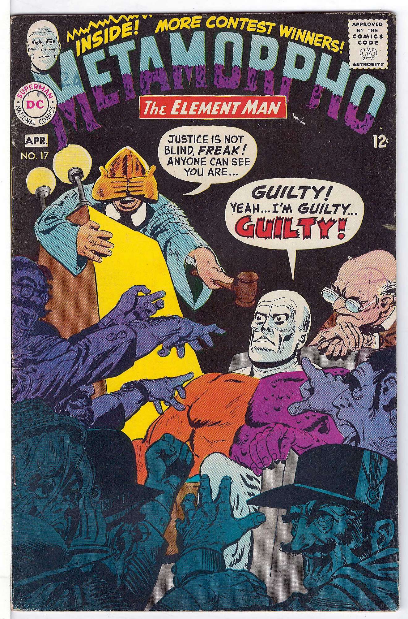ACTUAL SCAN OF COMIC!<br>Stamp on Cover - See Scan Cover of Metamorpho (Vol 1) #17. One of 250,000 Vintage American Comics on sale from Krypton!