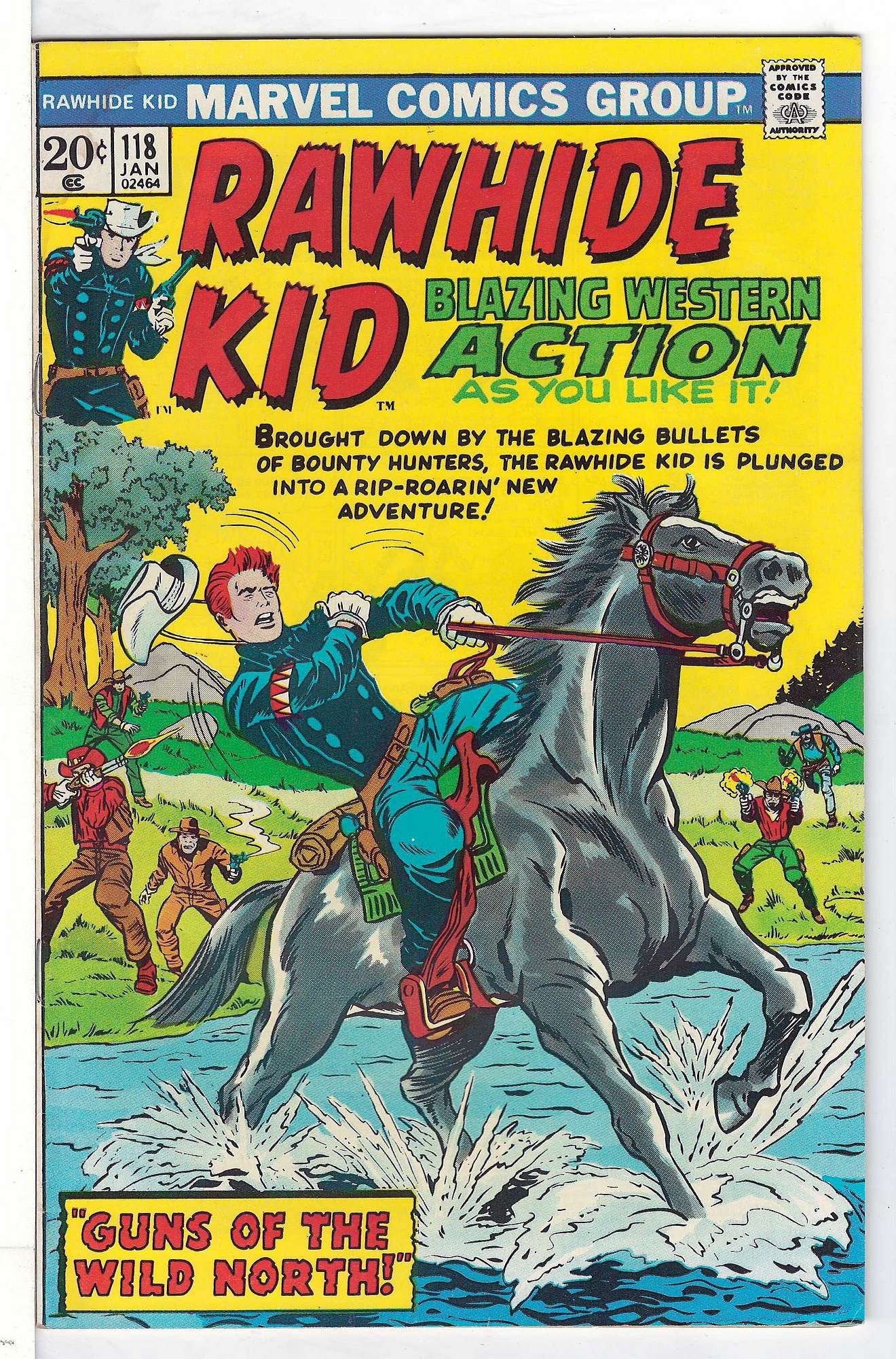 ACTUAL SCAN OF COMIC!<br>Stain on top left of cover - See Scan Cover of Rawhide Kid (Vol 1) #118. One of 250,000 Vintage American Comics on sale from Krypton!