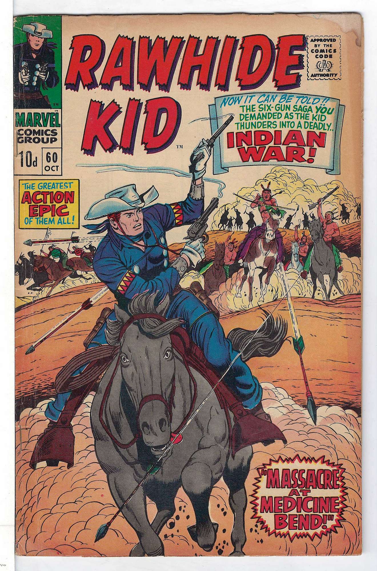 ACTUAL SCAN OF COMIC!<br> Cover of Rawhide Kid (Vol 1) #60. One of 250,000 Vintage American Comics on sale from Krypton!