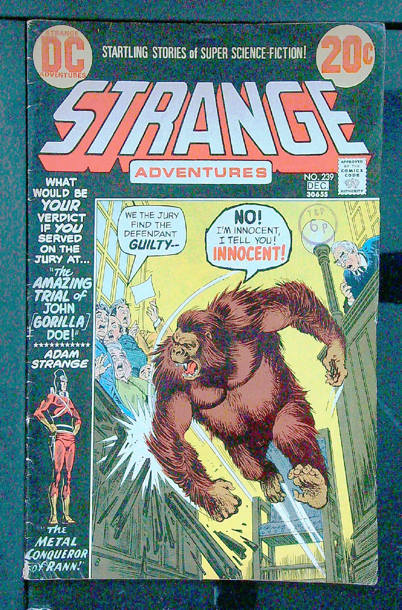 ACTUAL SCAN OF COMIC!<br>Distribution Stamp on Cover - See Scan Cover of Strange Adventures (Vol 1) #239. One of 250,000 Vintage American Comics on sale from Krypton!
