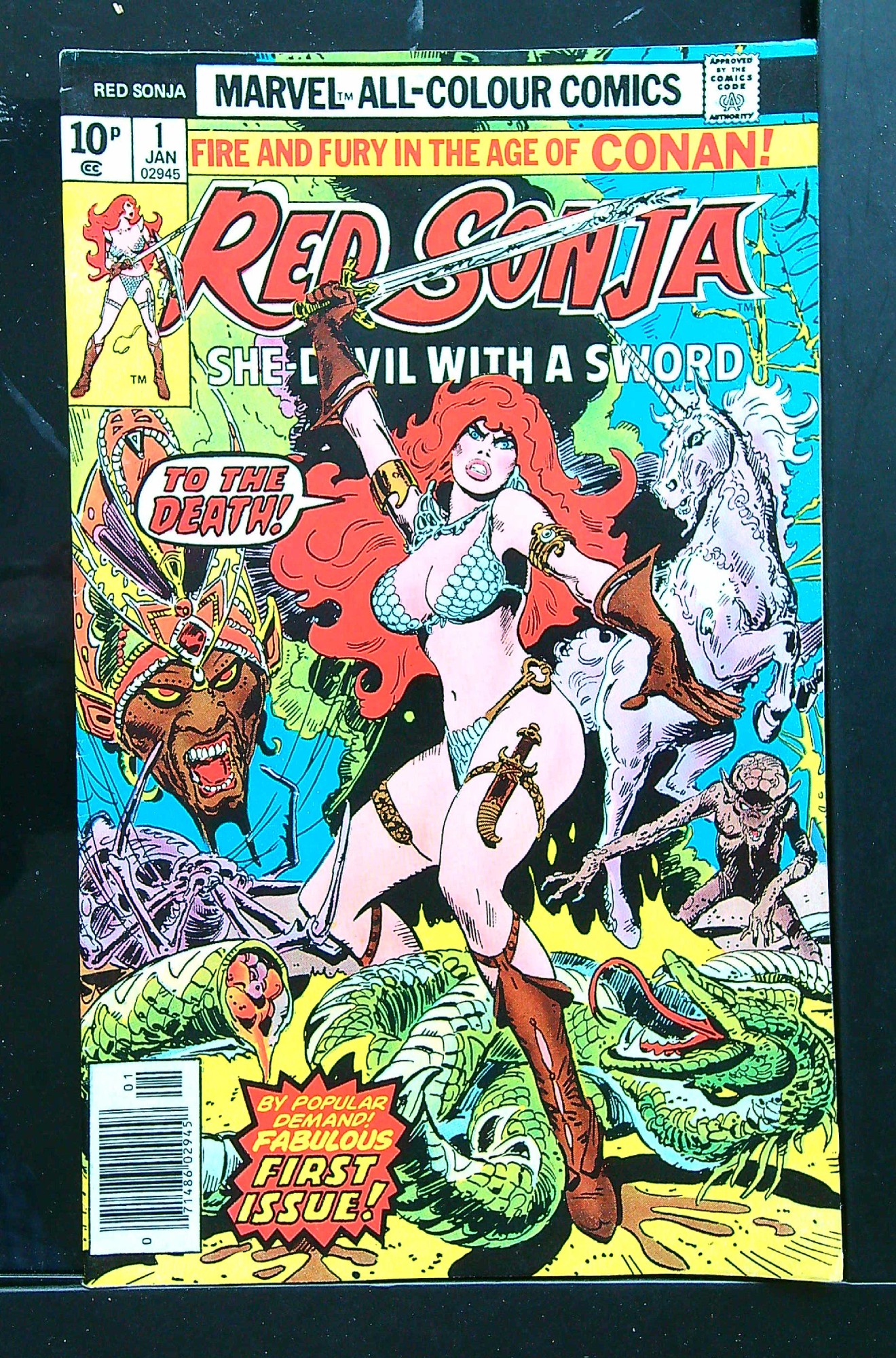 ACTUAL SCAN OF COMIC!<br> Cover of Red Sonja (Vol 1) She-devil with a Sword #1. One of 250,000 Vintage American Comics on sale from Krypton!