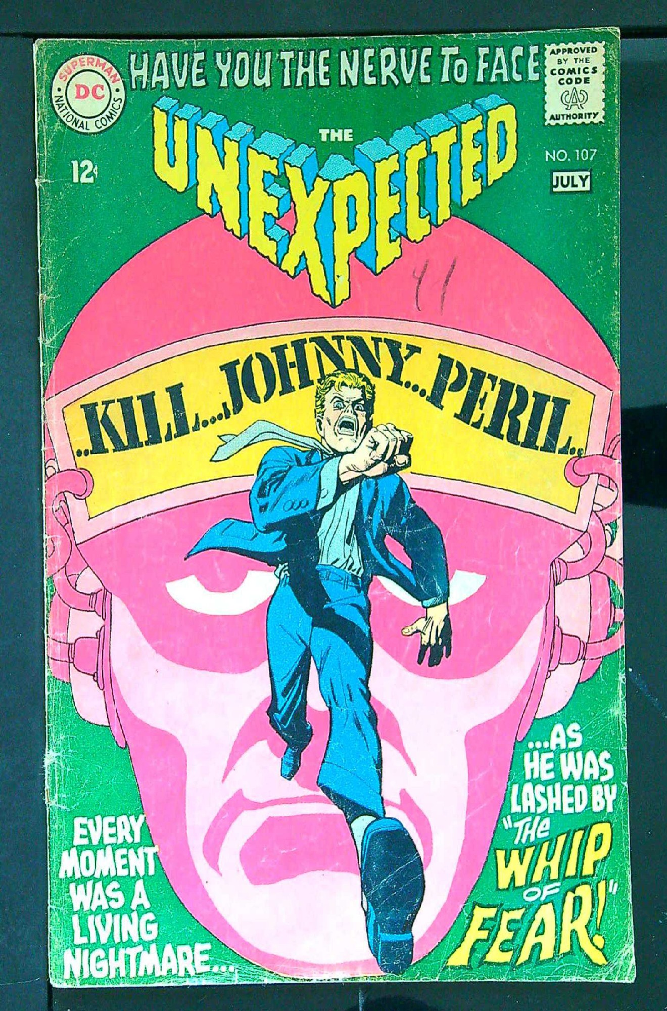 ACTUAL SCAN OF COMIC!<br>Pencil on Cover - Popped Lower Staple - See Scan Cover of Unexpected (Vol 1) #107. One of 250,000 Vintage American Comics on sale from Krypton!