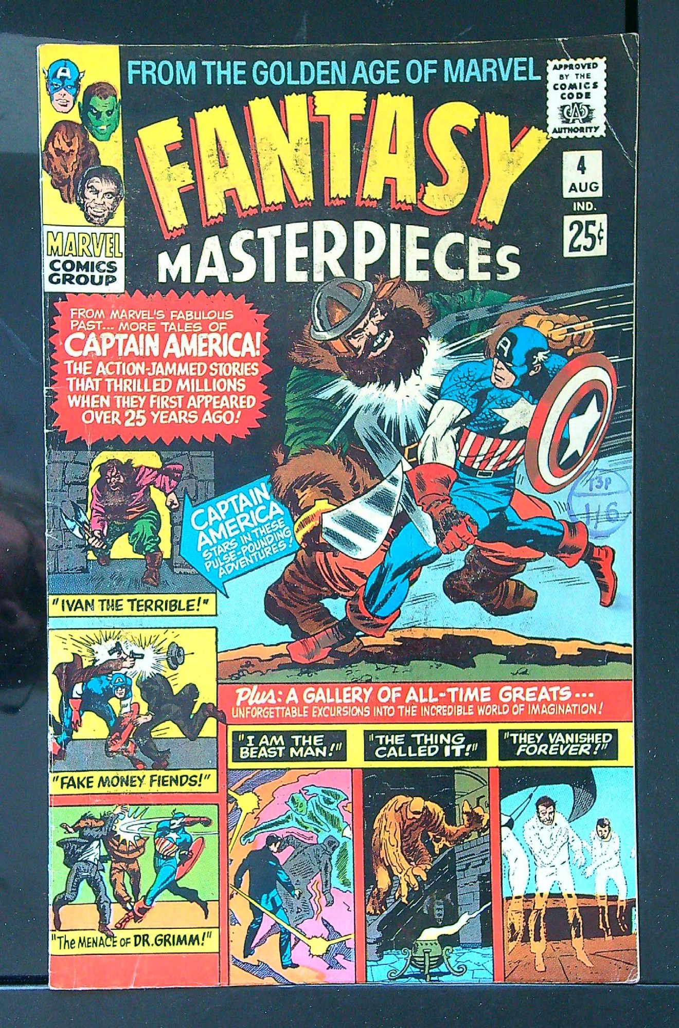 ACTUAL SCAN OF COMIC!<br>Distribution Stamp on Cover - See Scan Cover of Fantasy Masterpieces (Vol 1) #4. One of 250,000 Vintage American Comics on sale from Krypton!