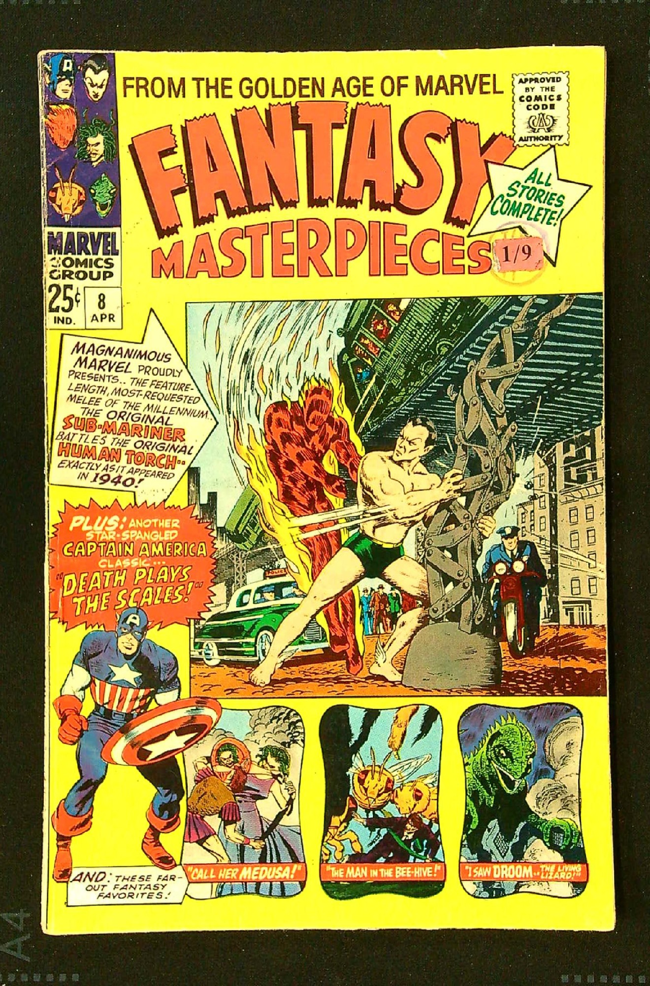 ACTUAL SCAN OF COMIC!<br>Distribution Stamp & Lable on Cover - See Scan Cover of Fantasy Masterpieces (Vol 1) #8. One of 250,000 Vintage American Comics on sale from Krypton!
