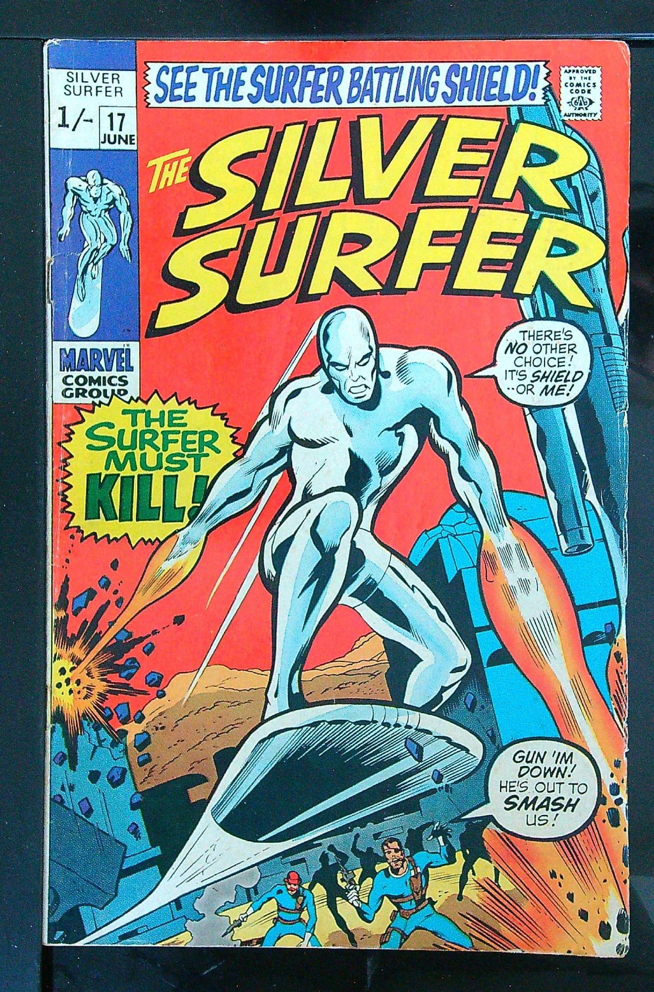 ACTUAL SCAN OF COMIC!<br> Cover of Silver Surfer (Vol 1) #17. One of 250,000 Vintage American Comics on sale from Krypton!