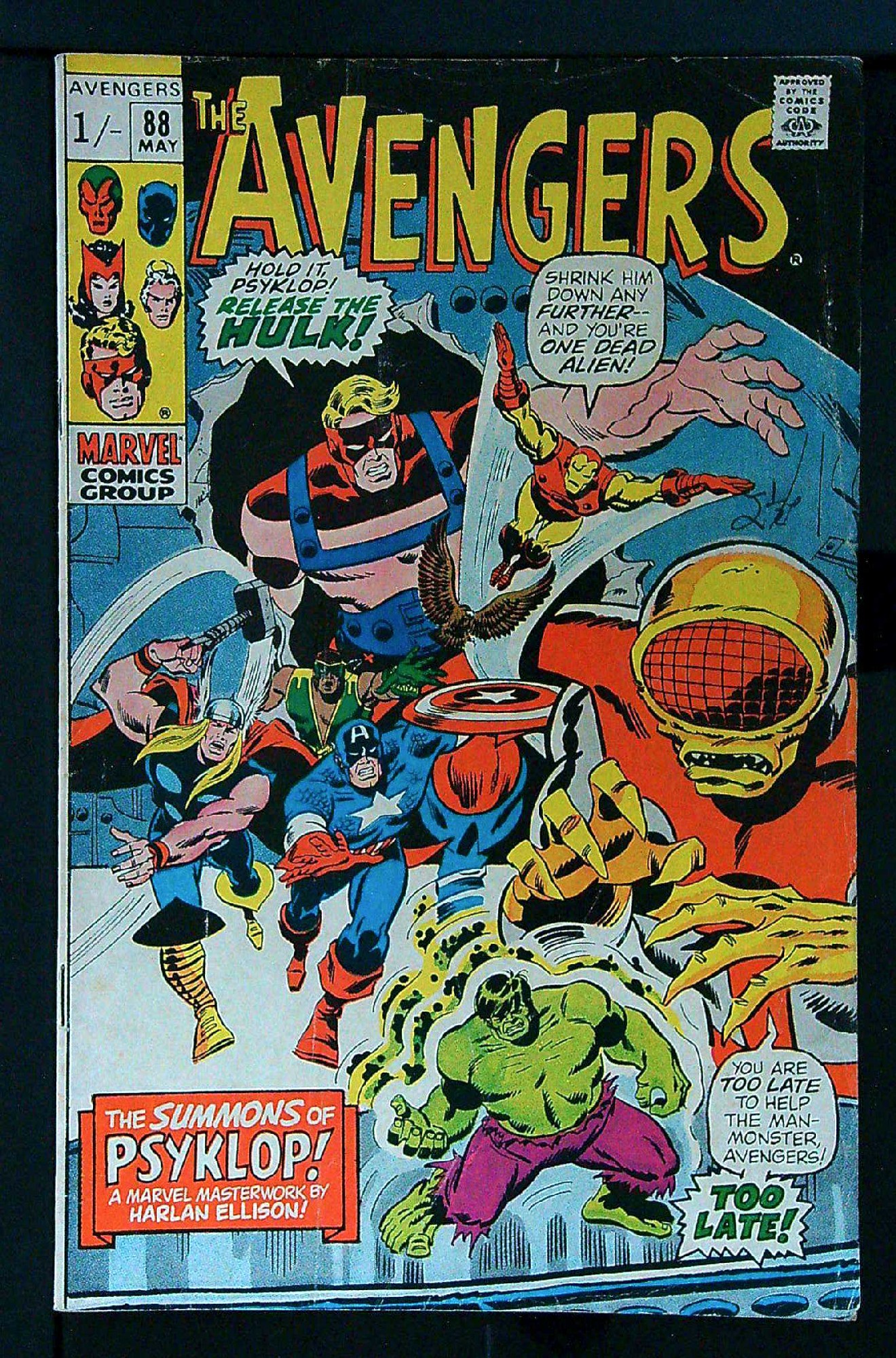 ACTUAL SCAN OF COMIC!<br>Pen on Cover - See Scan Cover of Avengers (Vol 1) #88. One of 250,000 Vintage American Comics on sale from Krypton!