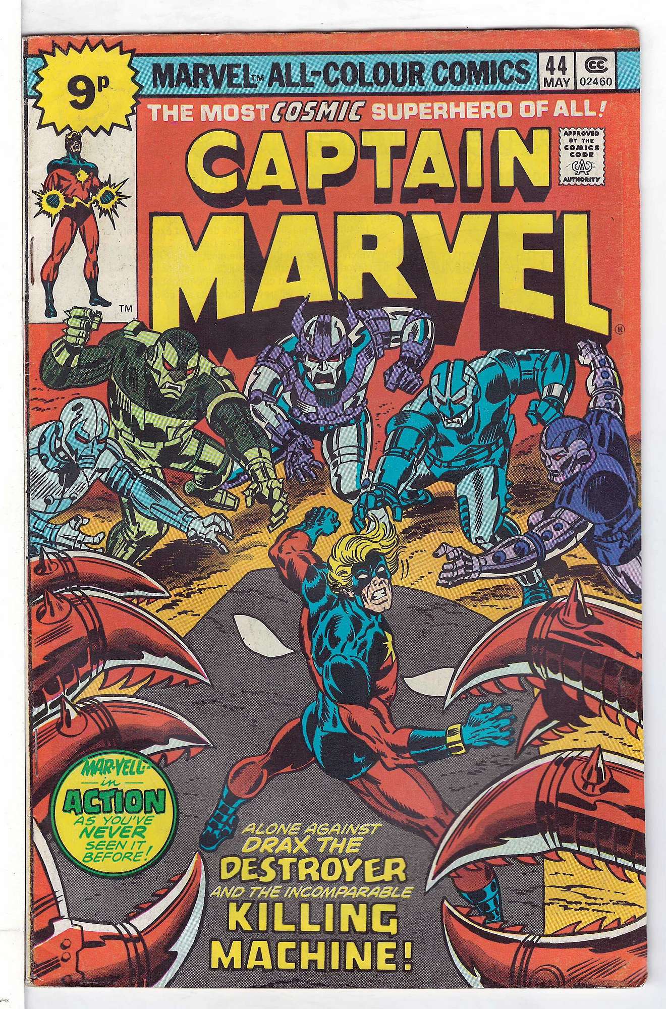 ACTUAL SCAN OF COMIC!<br> Cover of Captain Marvel (Vol 1) #44. One of 250,000 Vintage American Comics on sale from Krypton!